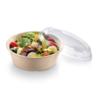 Salade bowl 900ml PLA DEKSEL helder