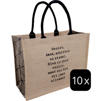 Kerstshopper draagtas JUTE 43x20x34 cm