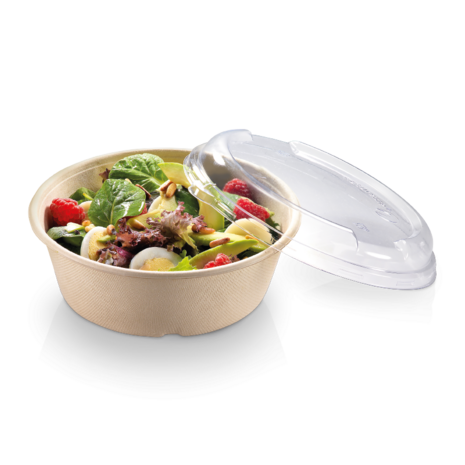 Salade bowl 900ml PLA DEKSEL helder